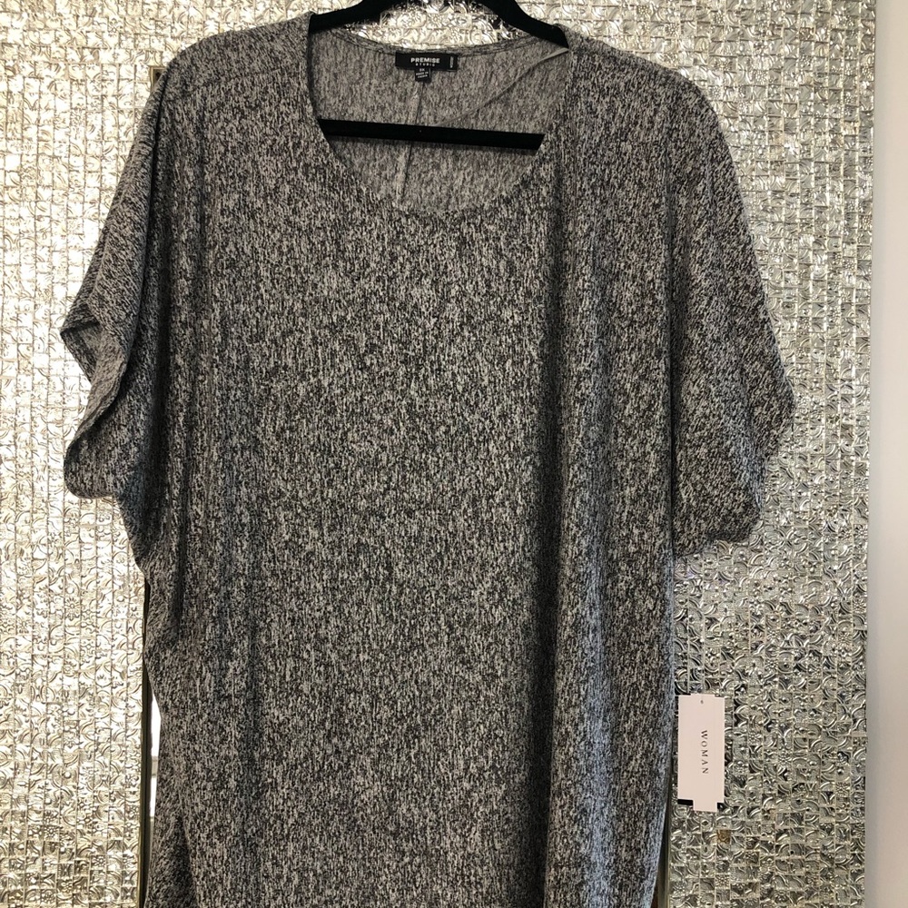 Plus Size Grey Premise top